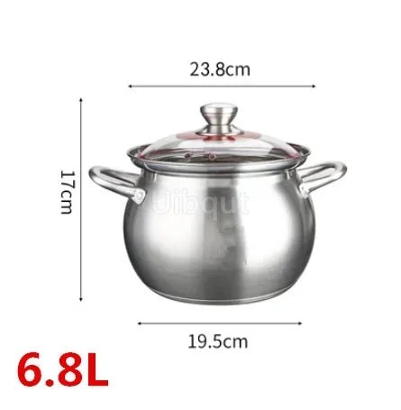 304 Stainless Steel Soup Pot - Induction & Gas Compatible - Freshmarketz