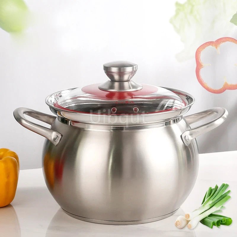 304 Stainless Steel Soup Pot - Induction & Gas Compatible - Freshmarketz