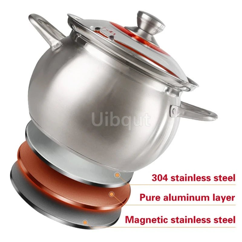304 Stainless Steel Soup Pot - Induction & Gas Compatible - Freshmarketz