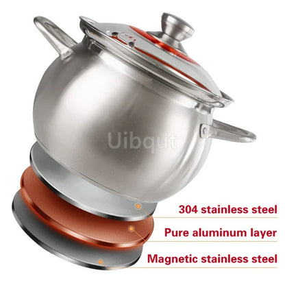 304 Stainless Steel Soup Pot - Induction & Gas Compatible - Freshmarketz