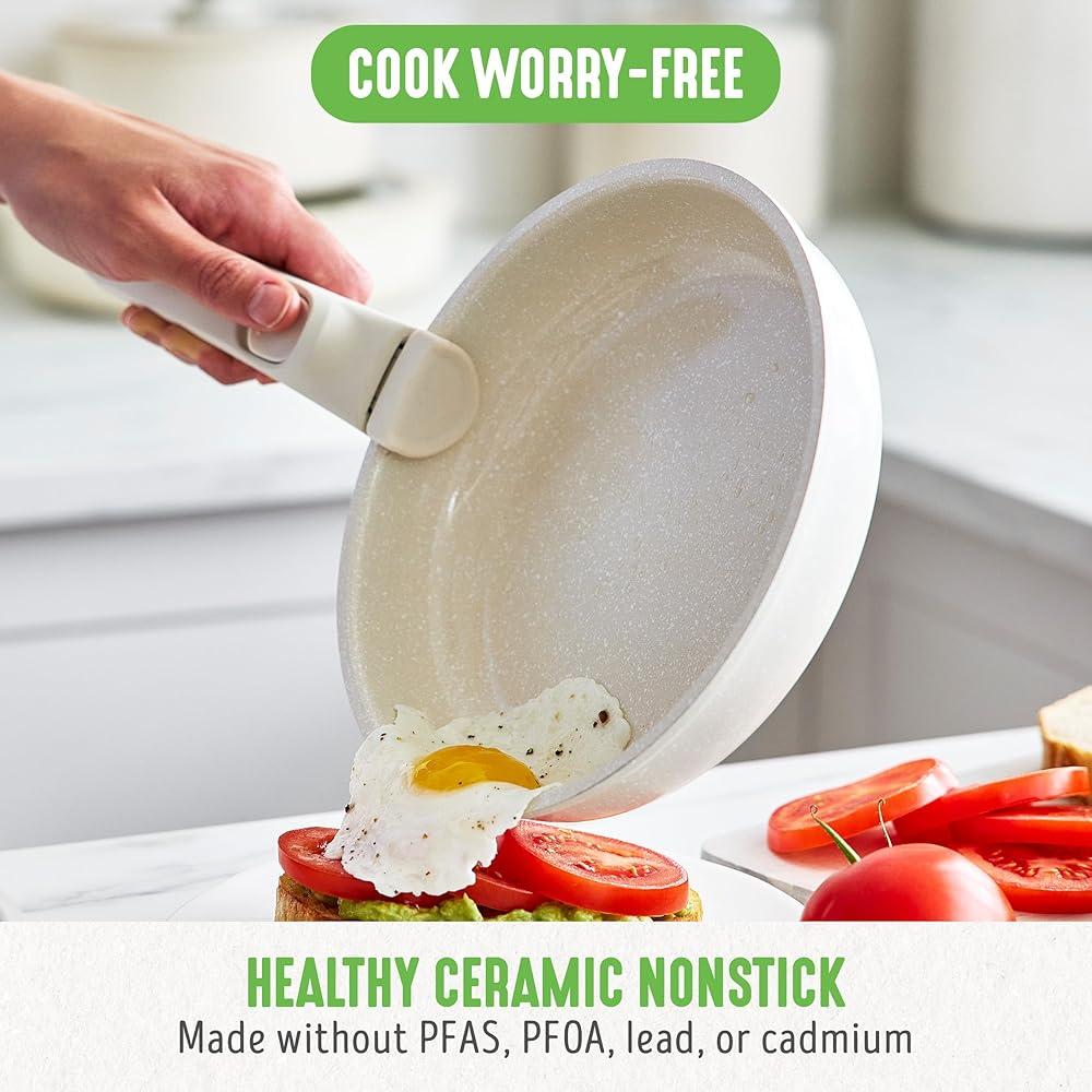 Ceramic Nonstick Cookware Set, Space - Saving & Toxin - Free - Freshmarketz
