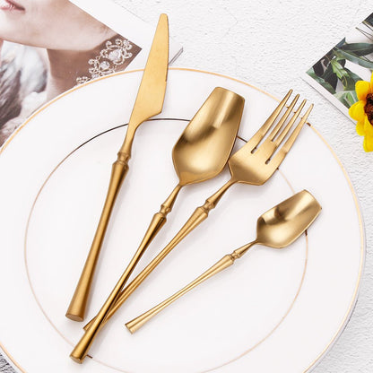 Gold Cutlery Set, Stainless Steel Flatware - Elegant Tableware 16/24Pcs - Freshmarketz