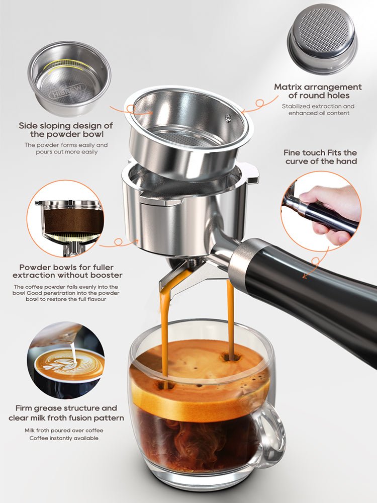 HiBREW 20Bar Espresso Machine: Adjustable Temp, Hot/Cold, Slim Design H10B - Freshmarketz