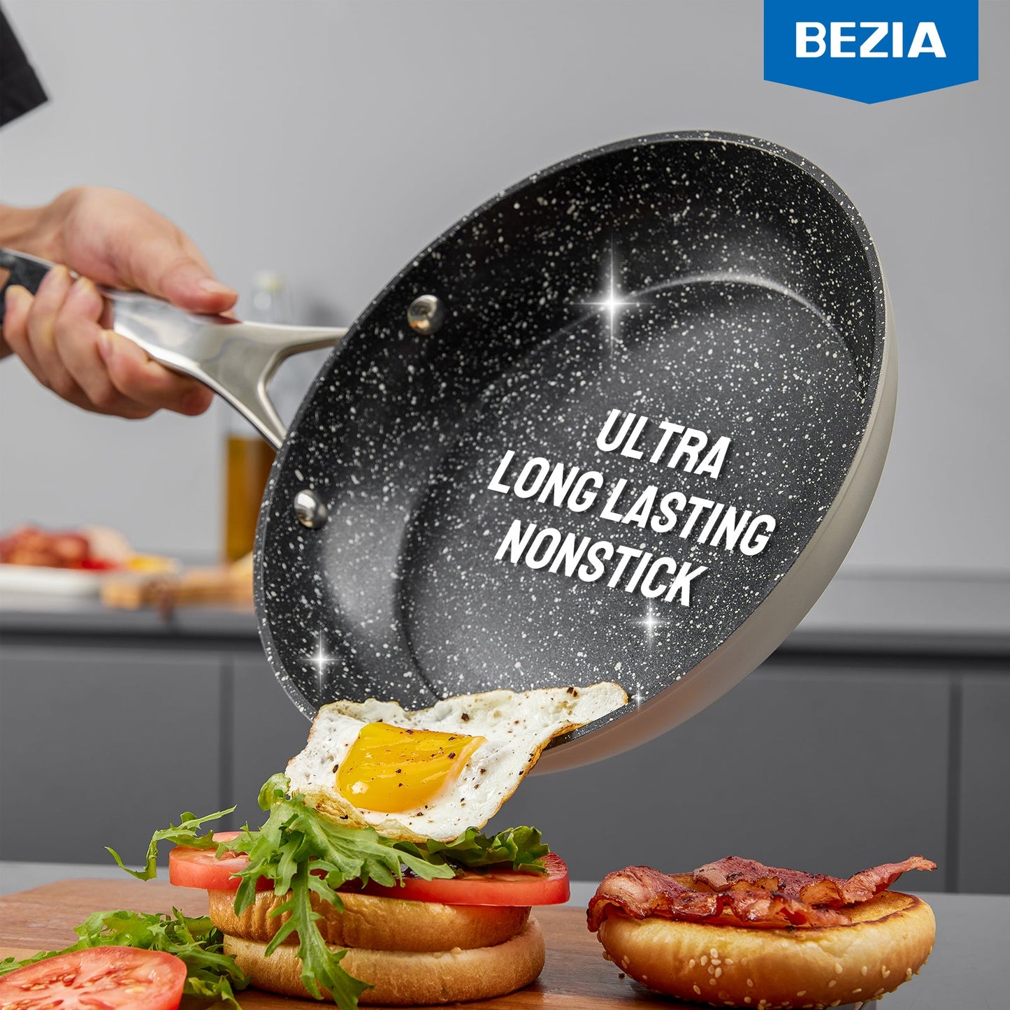 Induction Cookware Pots Set Nonstick - BEZIA 10 - Piece for All Stoves - Freshmarketz