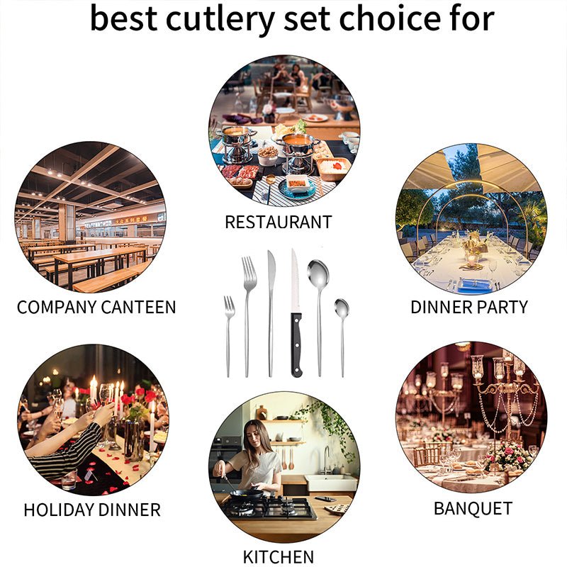 Stainless Steel Silverware Set - 6/24/30/48pcs Cutlery - Freshmarketz