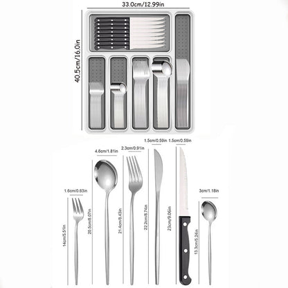 Stainless Steel Silverware Set - 6/24/30/48pcs Cutlery - Freshmarketz